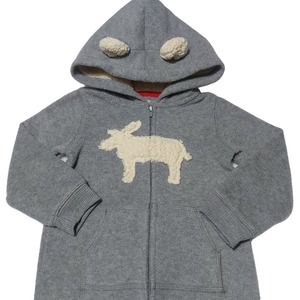 Carter's toddler boys' zip-up hooded fleece moose appliqué romper